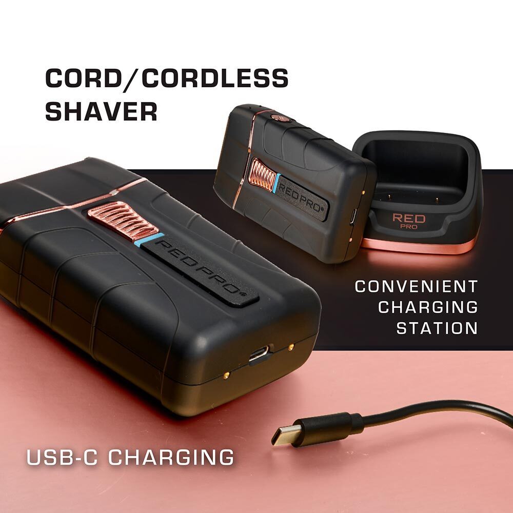 Red Pro Cordless Shaver – Matte Gold / Black - Beauty Exchange Beauty Supply