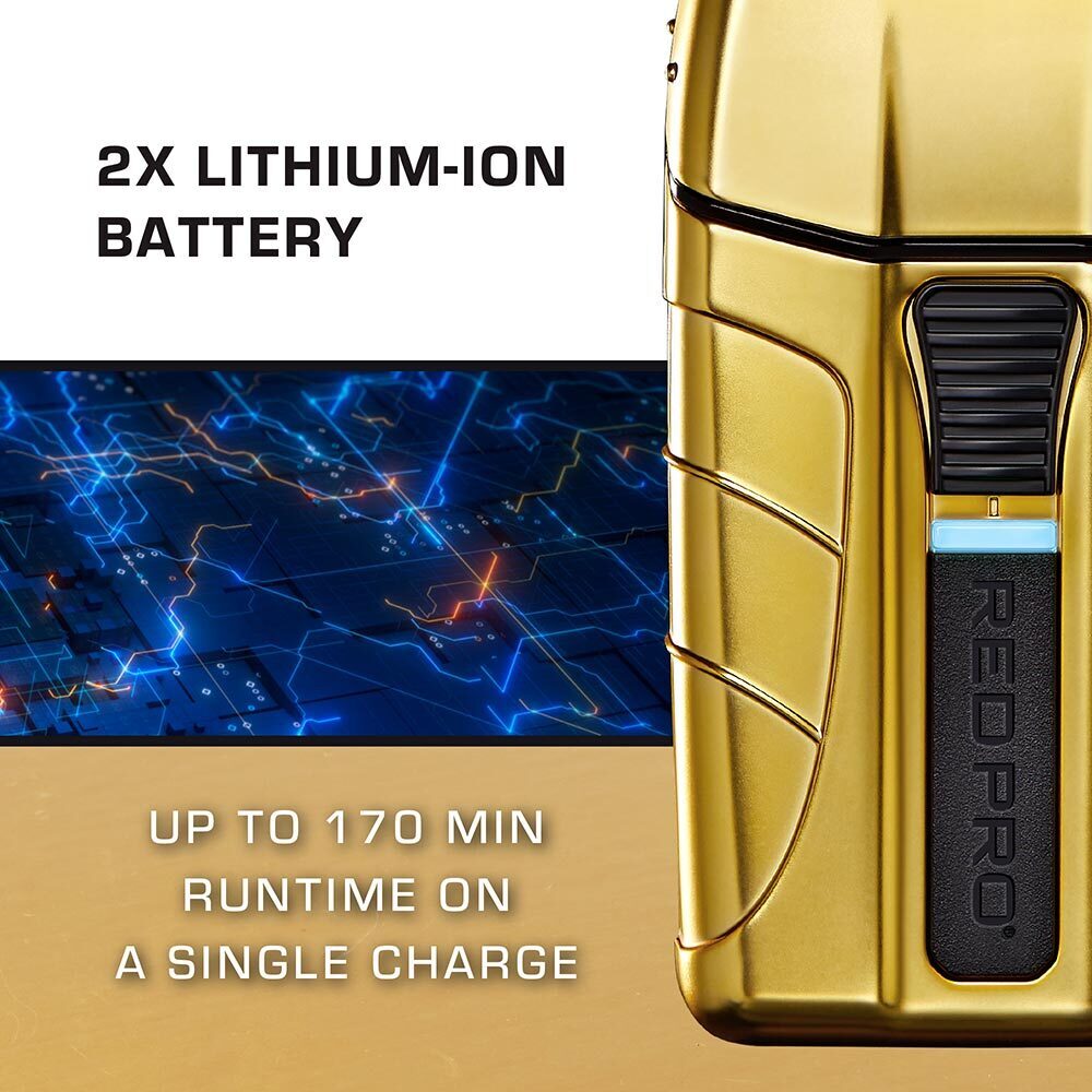 Red Pro Cordless Shaver – Matte Gold / Black - Beauty Exchange Beauty Supply