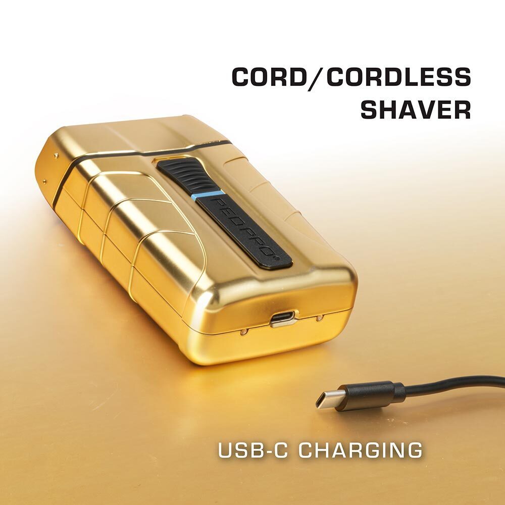 Red Pro Cordless Shaver – Matte Gold / Black - Beauty Exchange Beauty Supply