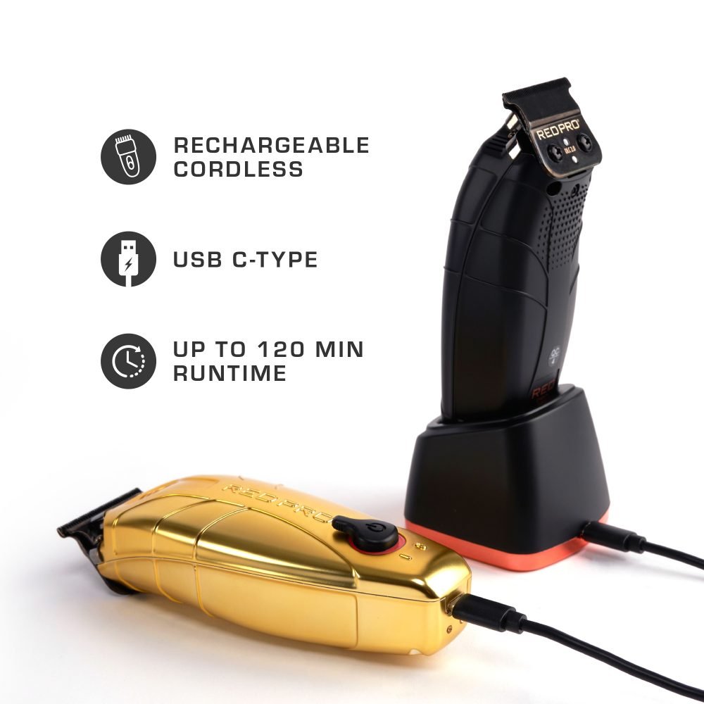 Red Pro Cordless Trimmer – Matte Gold / Black - Beauty Exchange Beauty Supply