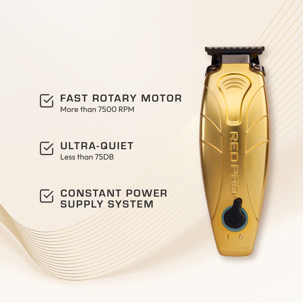 Red Pro Cordless Trimmer – Matte Gold / Black - Beauty Exchange Beauty Supply