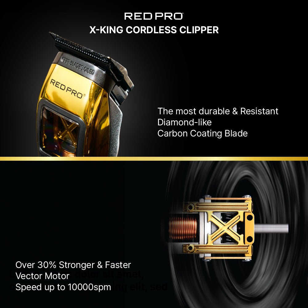 RED PRO Vector Cordless Hair Clipper – Gold & Black - Beauty Exchange Beauty Supply