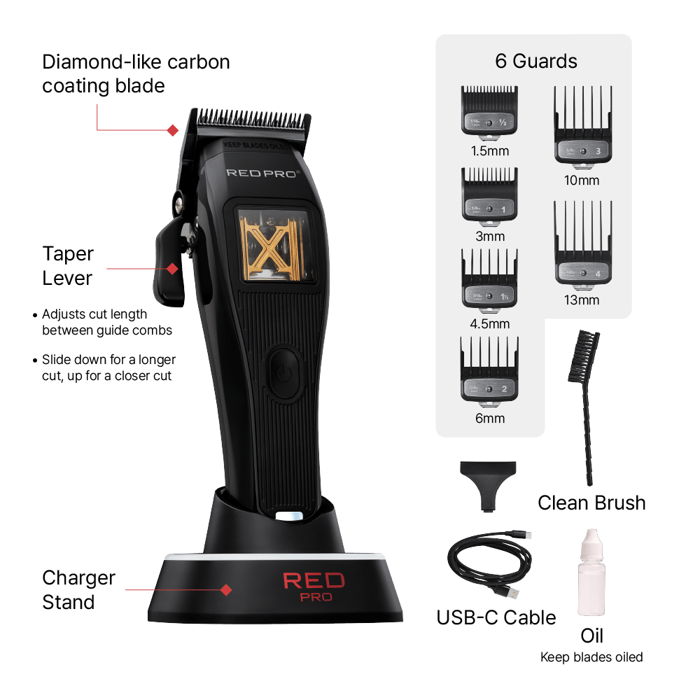 RED PRO Vector Cordless Hair Clipper – Gold & Black - Beauty Exchange Beauty Supply