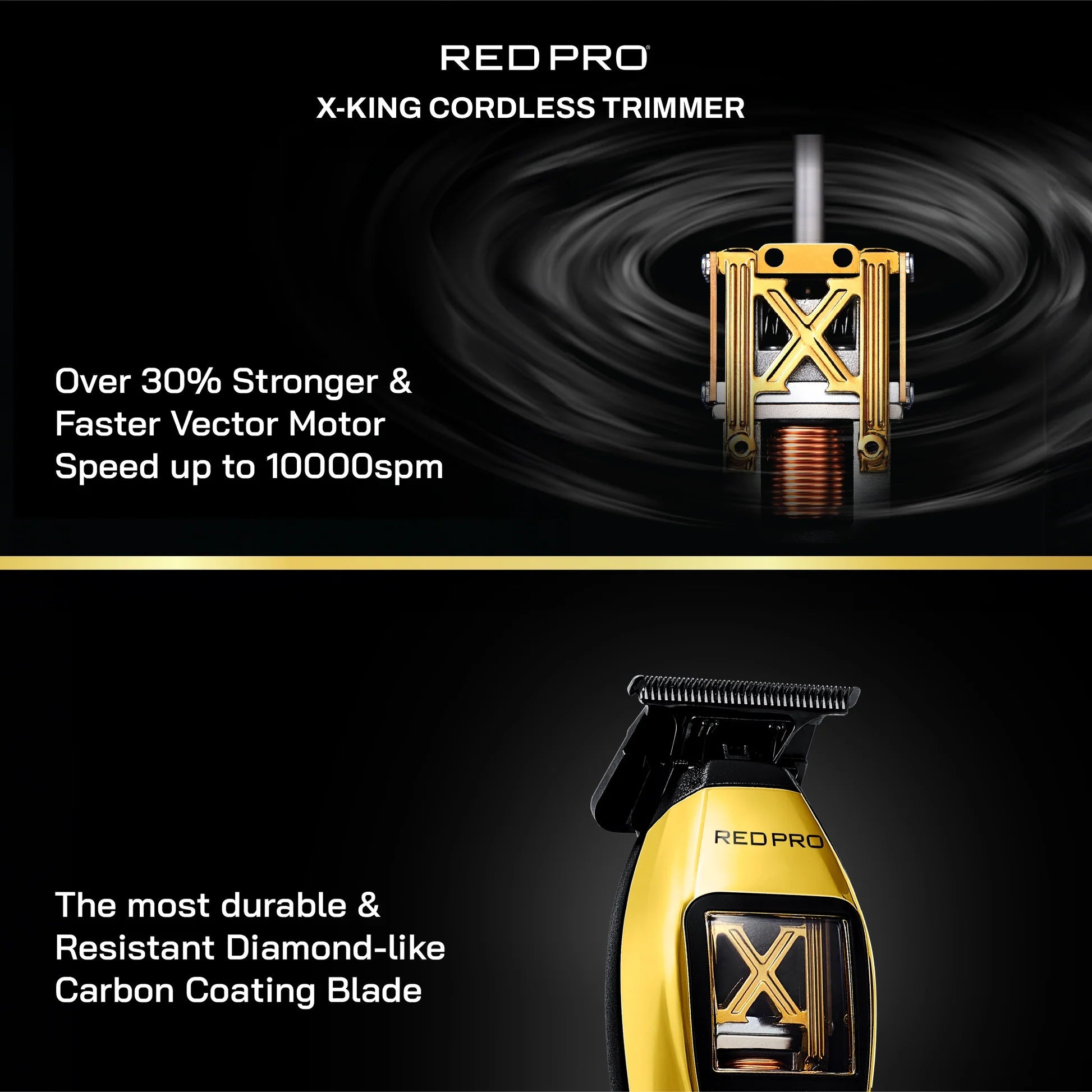 Red PRO X - King Vector Motor Cordless Trimmer - Beauty Exchange Beauty Supply