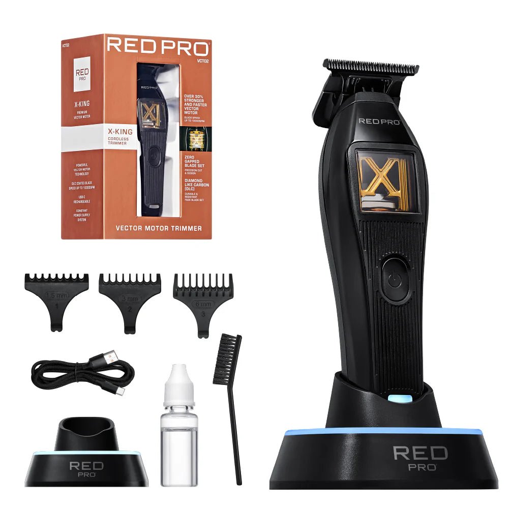 Red PRO X - King Vector Motor Cordless Trimmer - Beauty Exchange Beauty Supply