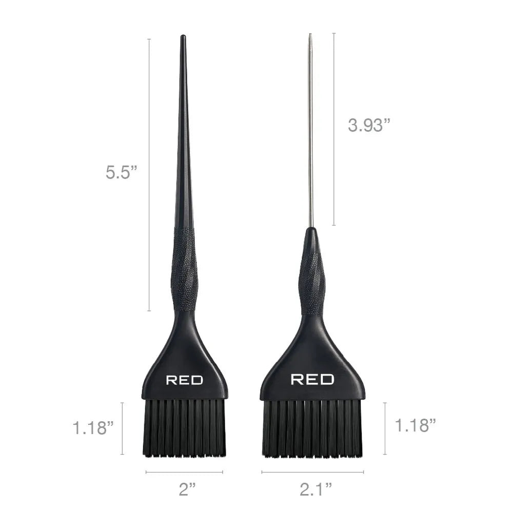 Red Professional Dual Tapered Dye Brush 2 - Pack Medium HH307 - Beauty Exchange Beauty Supply