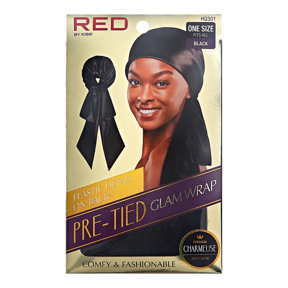 RED Silky Pre Tied Glam Wrap - Beauty Exchange Beauty Supply