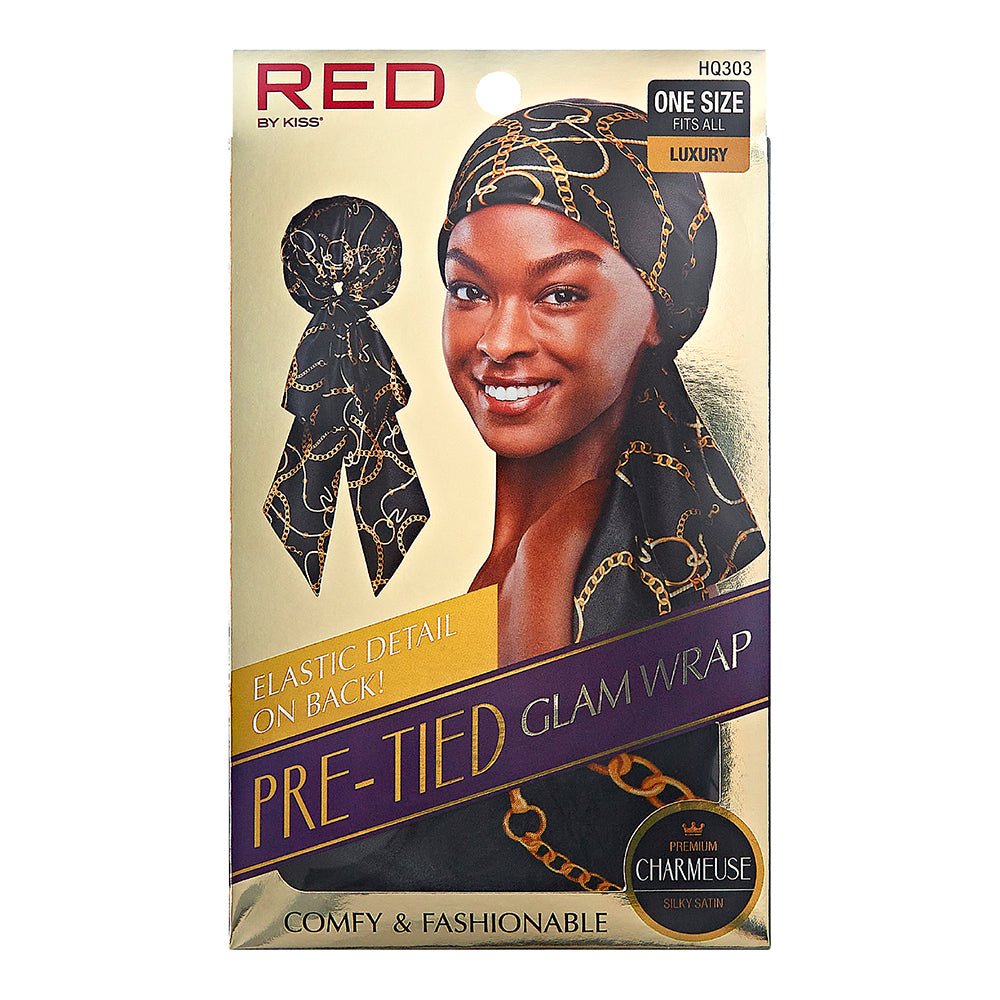 RED Silky Pre Tied Glam Wrap - Beauty Exchange Beauty Supply