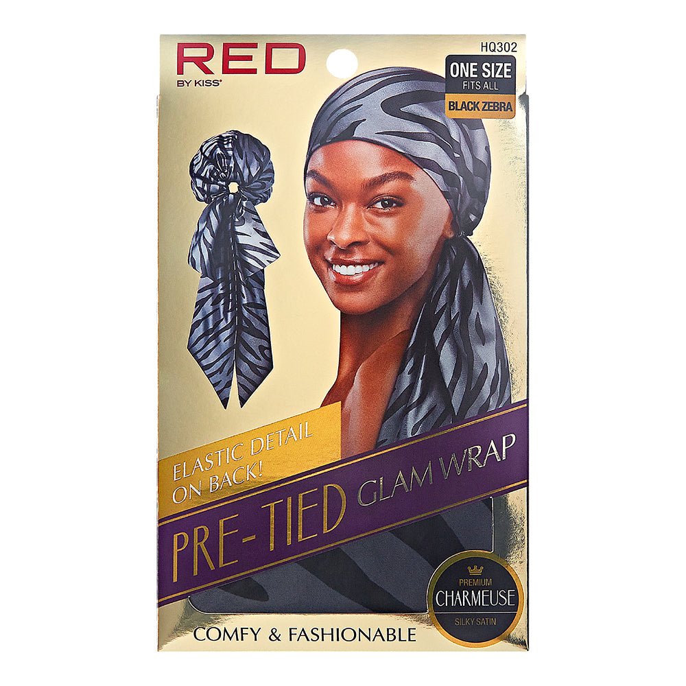RED Silky Pre Tied Glam Wrap - Beauty Exchange Beauty Supply