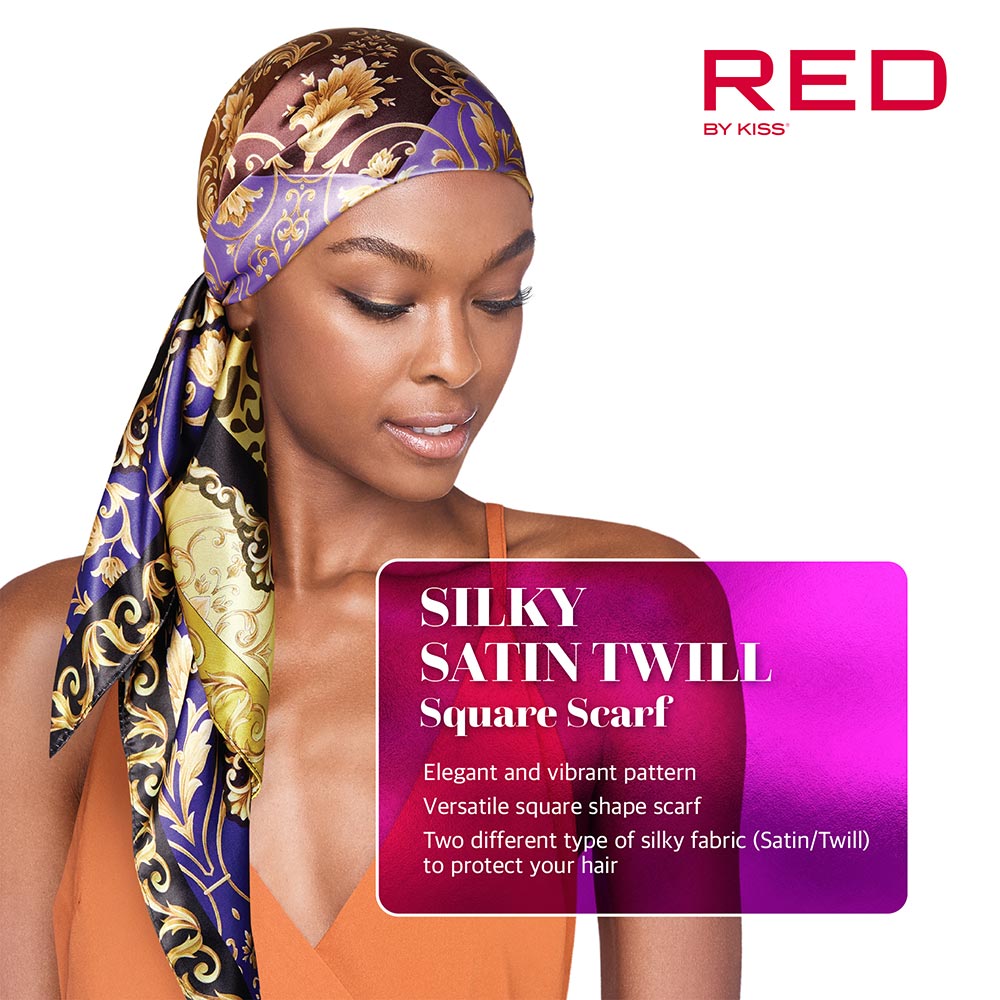 RED Woven Silky Satin Square Scarf - Beauty Exchange Beauty Supply