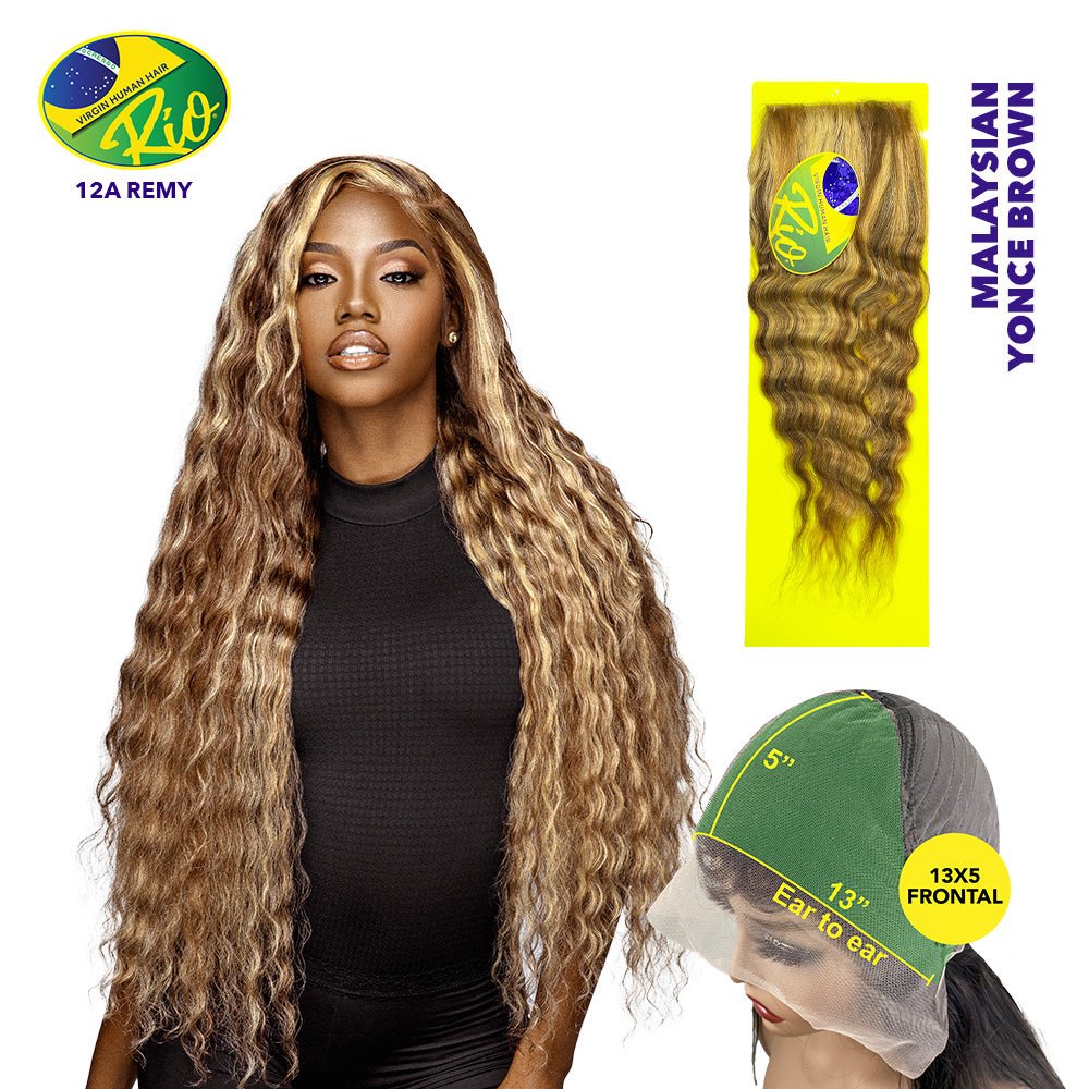 ꕤヘアビューロンꕤ34mmLサイズꕤ美品ꕤ Rio Virgin Hair Malaysian Wave Closure - Yonce Brown 13x5