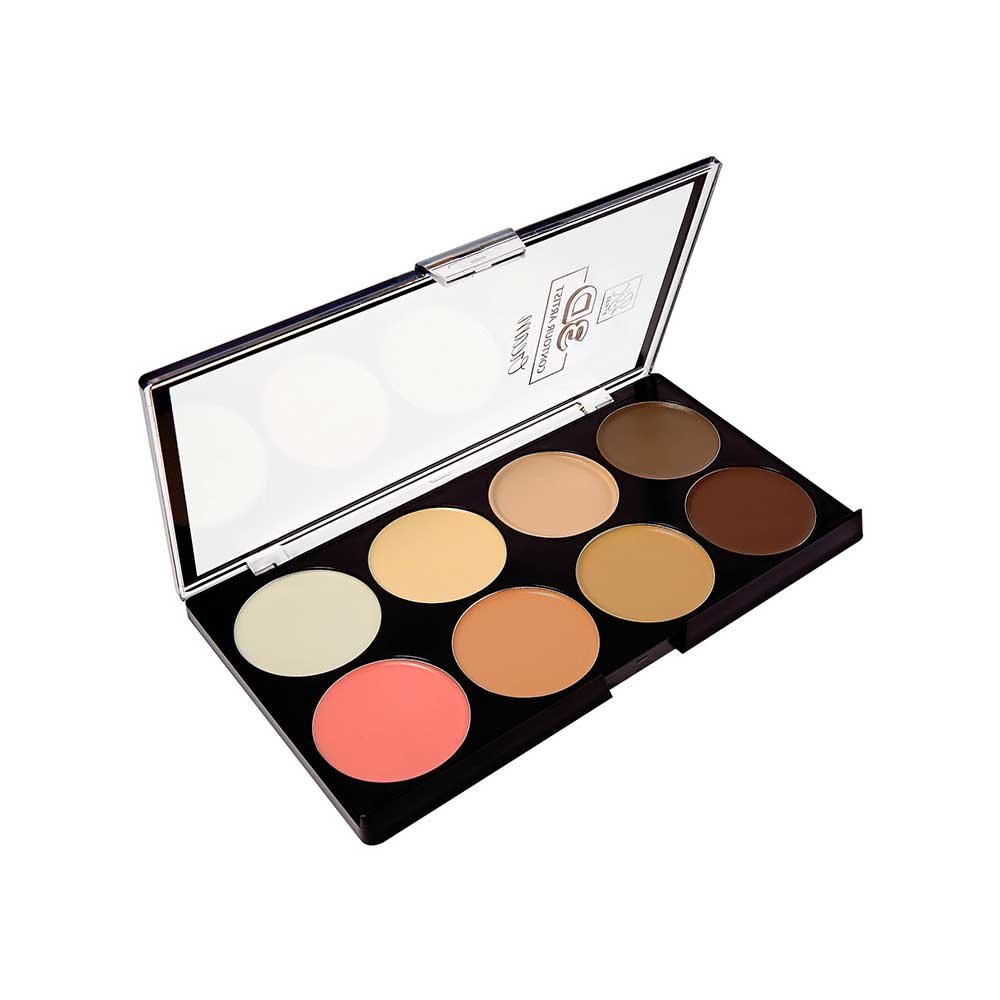 Ruby Kisses 3D Contour Cream Multi - Palette with Highlighter & Blush – Get a Defined Look | 3 Shades - Beauty Exchange Beauty Supply