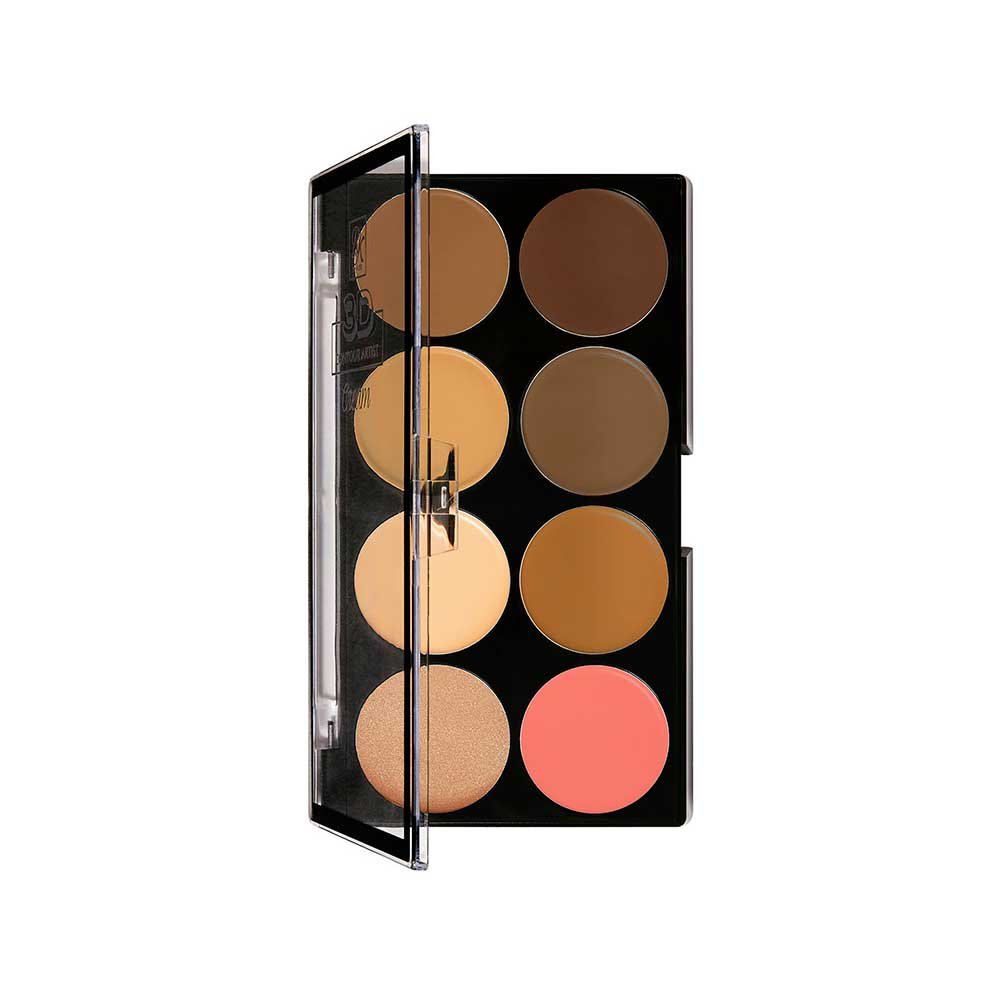 Ruby Kisses 3D Contour Cream Multi - Palette with Highlighter & Blush – Get a Defined Look | 3 Shades - Beauty Exchange Beauty Supply
