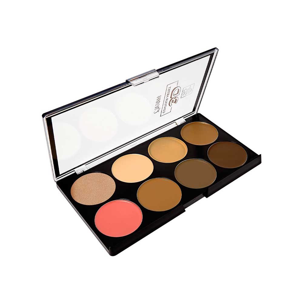 Ruby Kisses 3D Contour Cream Multi - Palette with Highlighter & Blush – Get a Defined Look | 3 Shades - Beauty Exchange Beauty Supply