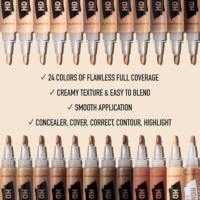 Ruby Kisses Brush Concealer – Smooth Full Coverage with Built - In Applicator | 11 Shades | 0.37 oz - Beauty Exchange Beauty Supply