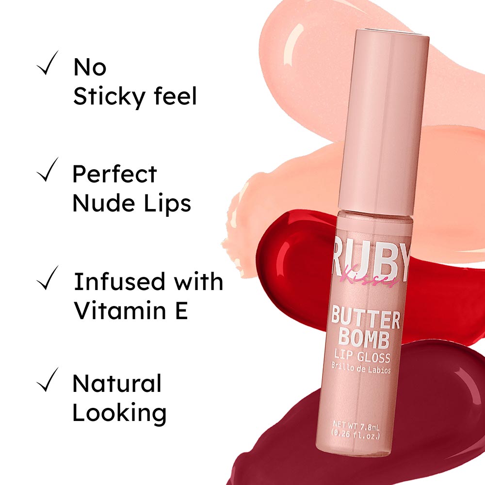 Ruby Kisses Butter Bomb Gloss โ Smooth Like Butter, Glossy Like a Dream | 12 Yummy Shades - Beauty Exchange Beauty Supply
