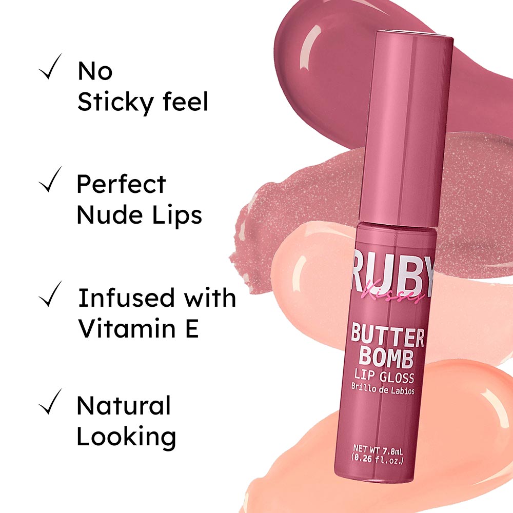 Ruby Kisses Butter Bomb Gloss โ Smooth Like Butter, Glossy Like a Dream | 12 Yummy Shades - Beauty Exchange Beauty Supply