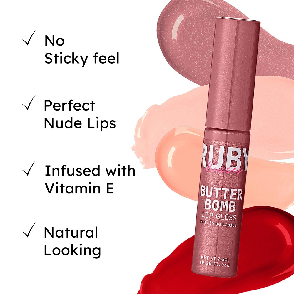 Ruby Kisses Butter Bomb Gloss โ Smooth Like Butter, Glossy Like a Dream | 12 Yummy Shades - Beauty Exchange Beauty Supply