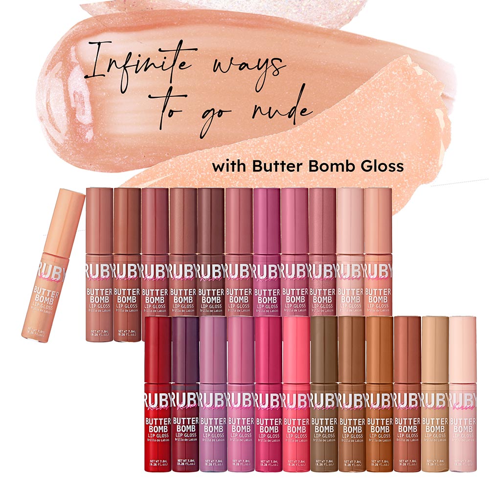 Ruby Kisses Butter Bomb Gloss โ Smooth Like Butter, Glossy Like a Dream | 12 Yummy Shades - Beauty Exchange Beauty Supply