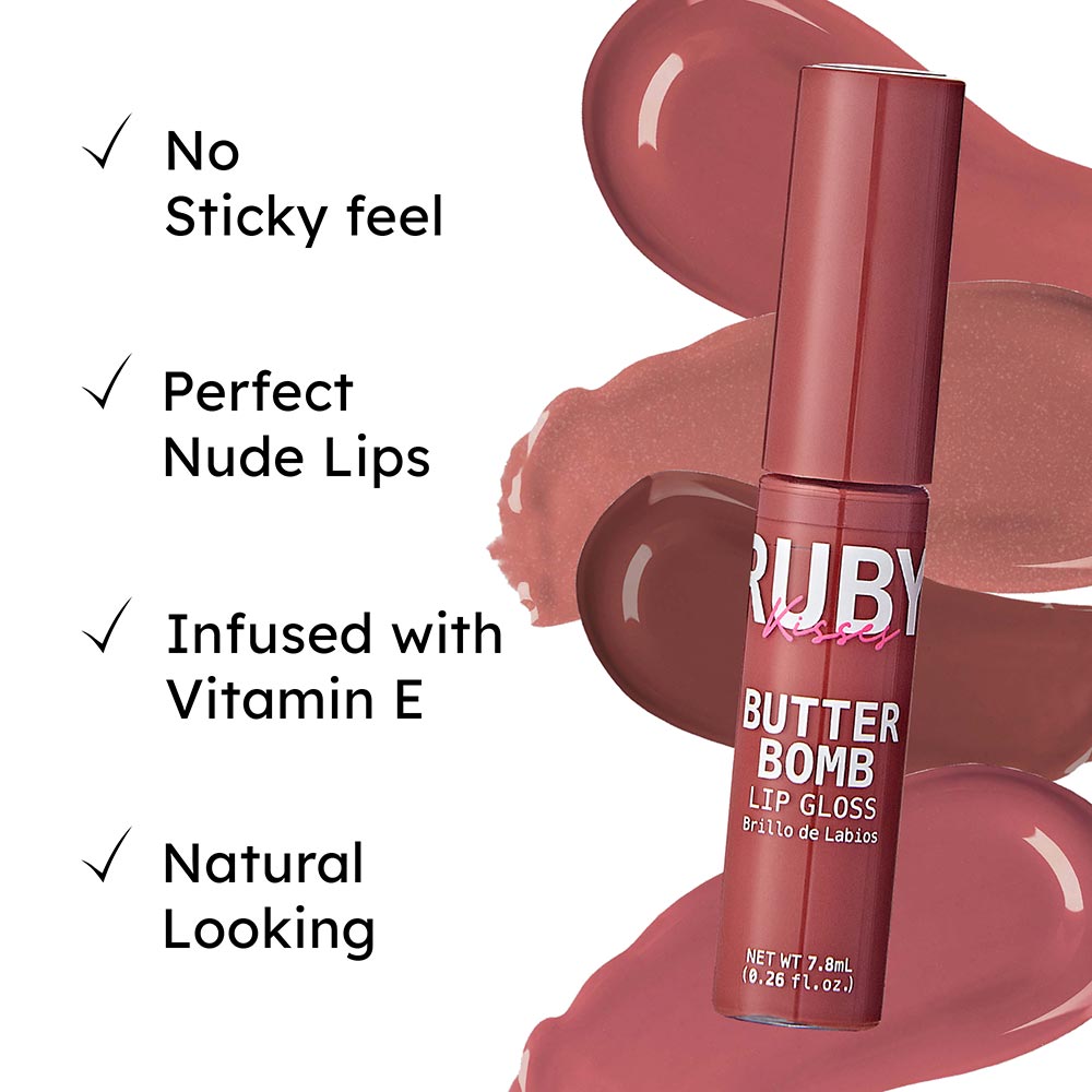 Ruby Kisses Butter Bomb Gloss โ Smooth Like Butter, Glossy Like a Dream | 12 Yummy Shades - Beauty Exchange Beauty Supply