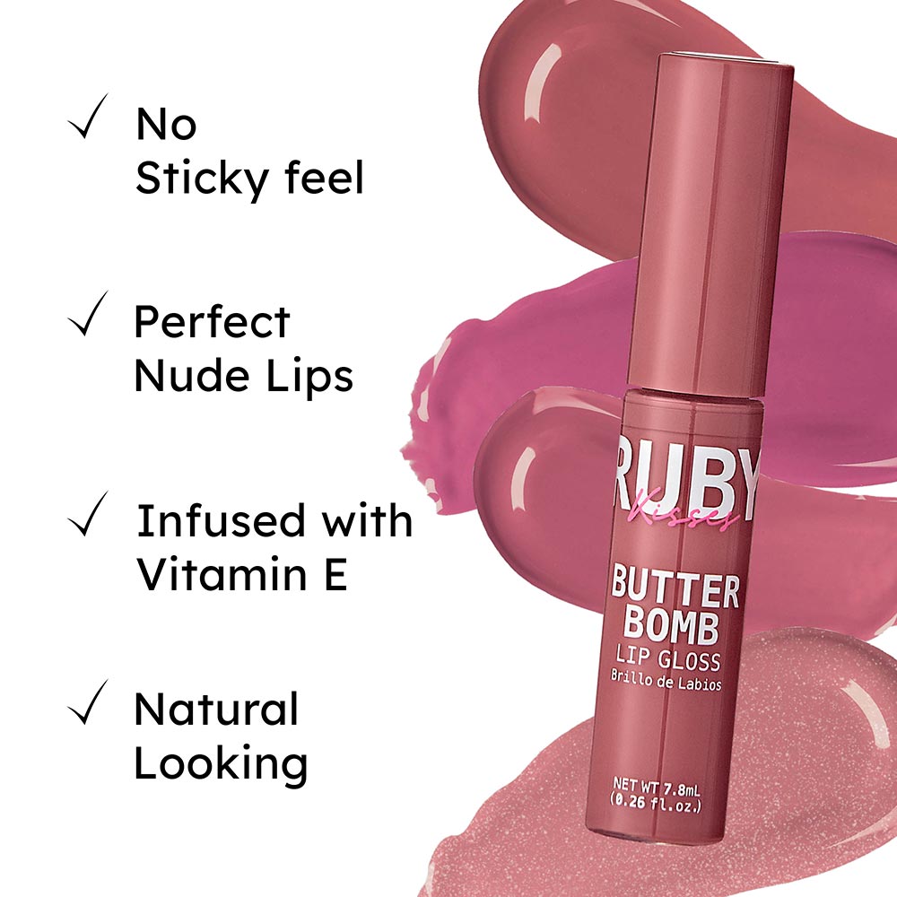 Ruby Kisses Butter Bomb Gloss โ Smooth Like Butter, Glossy Like a Dream | 12 Yummy Shades - Beauty Exchange Beauty Supply