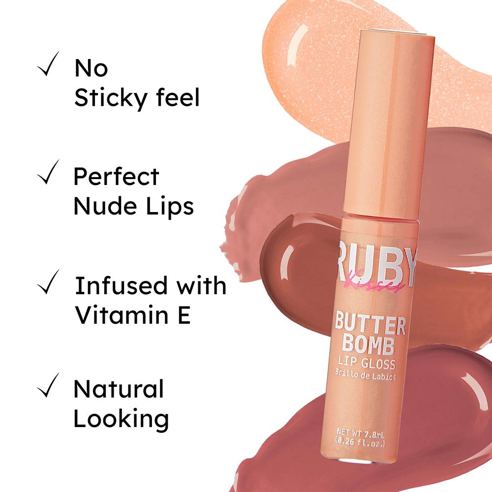 Ruby Kisses Butter Bomb Gloss โ Smooth Like Butter, Glossy Like a Dream | 12 Yummy Shades - Beauty Exchange Beauty Supply