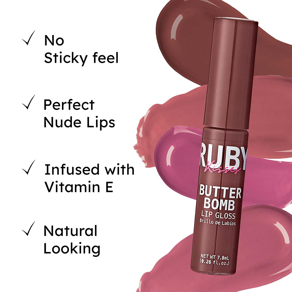 Ruby Kisses Butter Bomb Gloss โ Smooth Like Butter, Glossy Like a Dream | 12 Yummy Shades - Beauty Exchange Beauty Supply