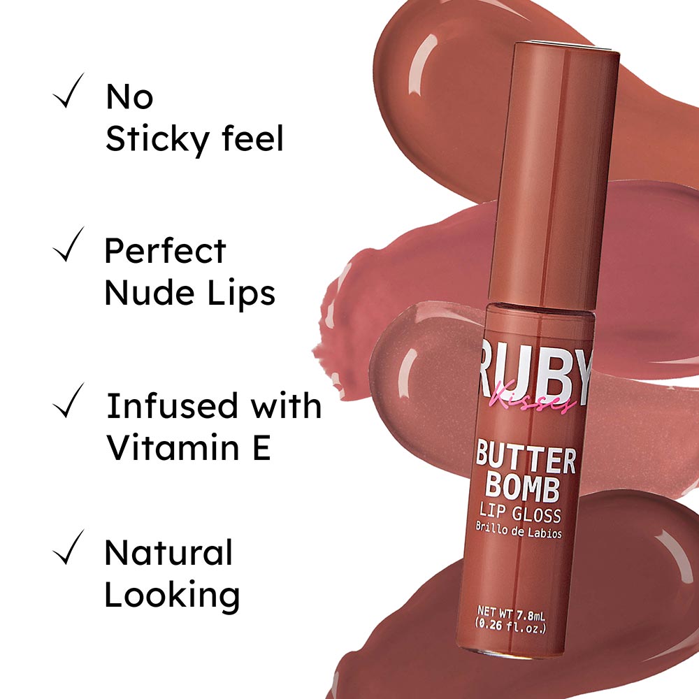 Ruby Kisses Butter Bomb Gloss โ Smooth Like Butter, Glossy Like a Dream | 12 Yummy Shades - Beauty Exchange Beauty Supply