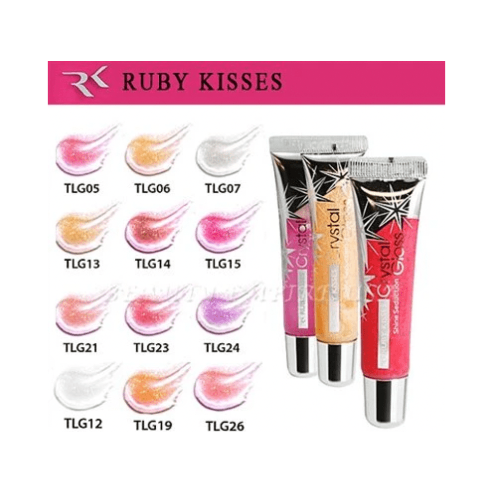 Ruby Kisses Crystal Lip Gloss – Non - Sticky, High Shine Finish | 7 Stunning Shades | 0.5 oz - Beauty Exchange Beauty Supply