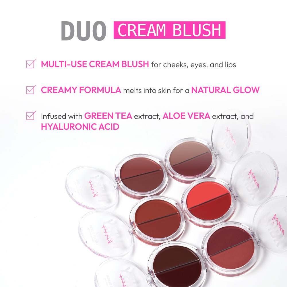 Ruby Kisses Duo Cream Blush – Solid & Shimmer Color in One | 2 Gorgeous Shades - Beauty Exchange Beauty Supply