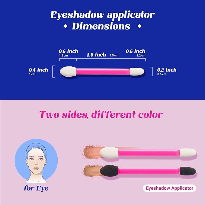 Ruby Kisses Eyeshadow Applicators – Dual - Sided Disposable Sponge Applicators | 20 pcs - Beauty Exchange Beauty Supply