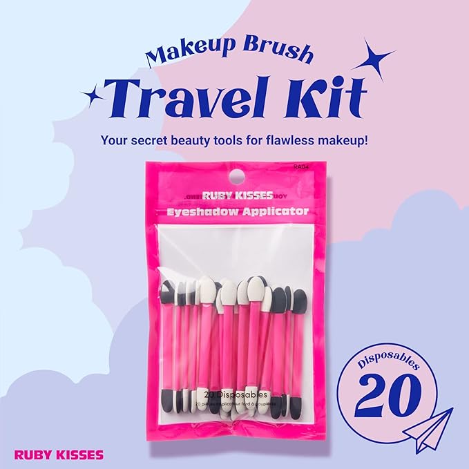 Ruby Kisses Eyeshadow Applicators – Dual - Sided Disposable Sponge Applicators | 20 pcs - Beauty Exchange Beauty Supply