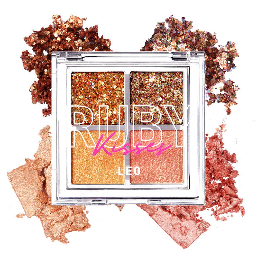 Ruby Kisses Glitter Gem Palette – The Ultimate Glue - Free Glitter | 4 Shades | 2.96g - Beauty Exchange Beauty Supply
