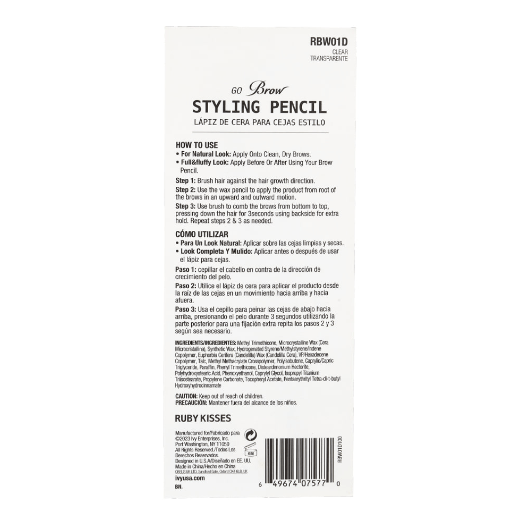 Ruby Kisses Go Brow Wax Pencil – Clear Wax - Beauty Exchange Beauty Supply
