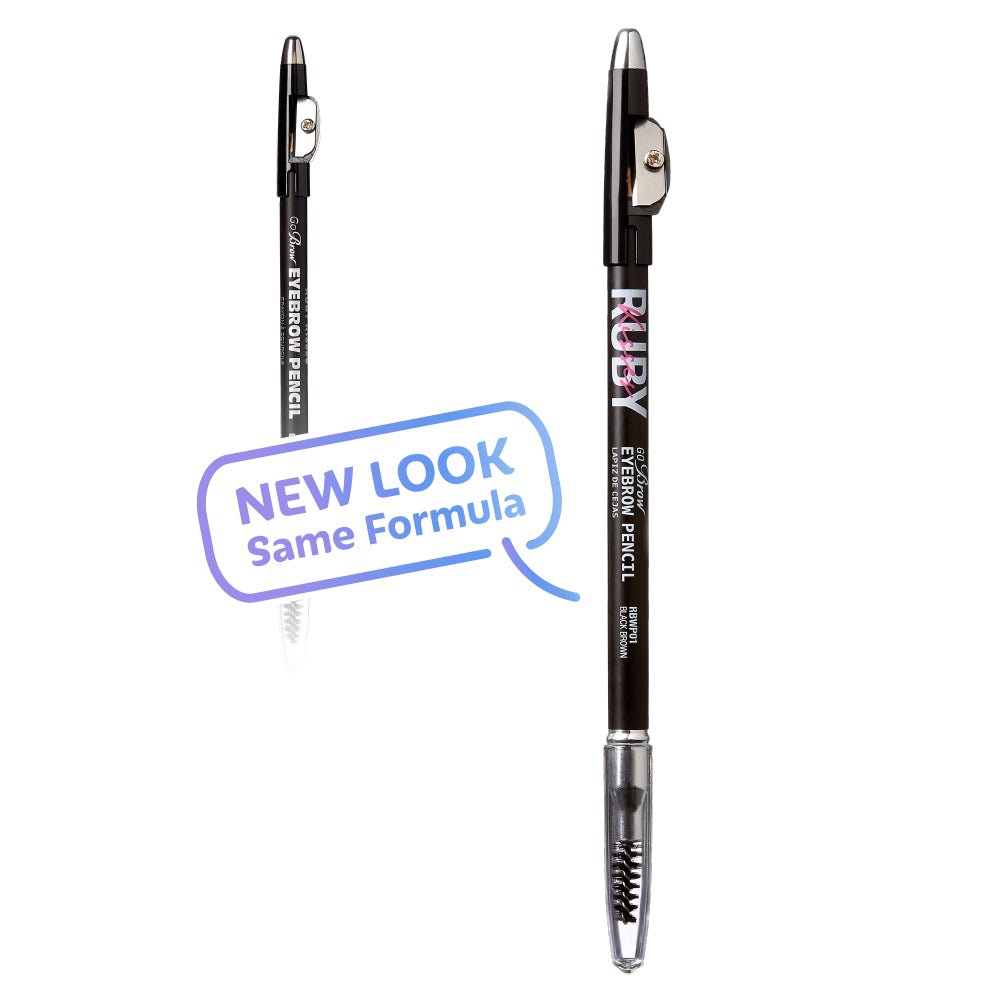 Ruby Kisses Go Brow Wooden Eyebrow Pencil With Brush – Natural - Looking Brows | 4 Shades - Beauty Exchange Beauty Supply