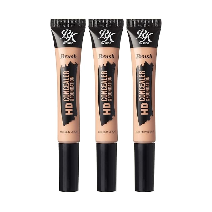 Ruby Kisses HD Concealer & Foundation Brush – Flawless Full Coverage Face Makeup | 6 Shades | 0.37 oz - Beauty Exchange Beauty Supply