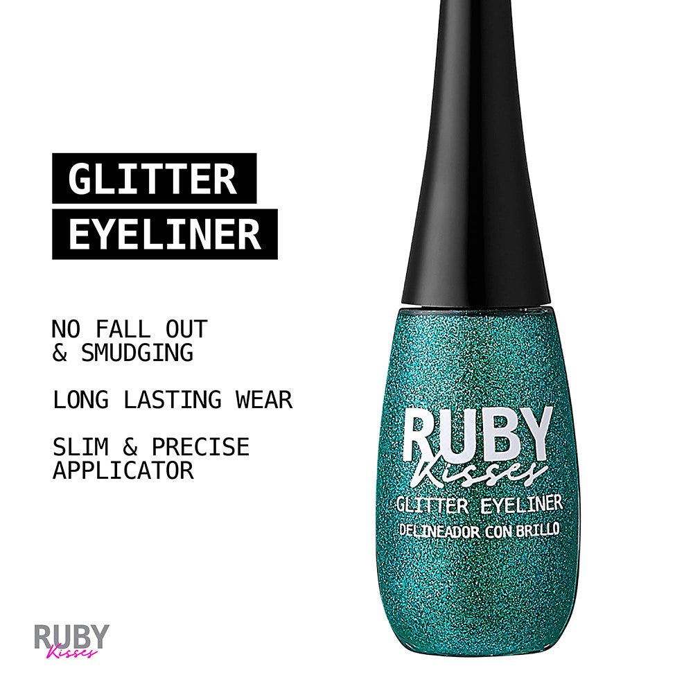Ruby Kisses I - Bling Eyeliner – Glittery, Shiny, Long - Lasting | 4 Dazzling Shades | 0.23 oz (7ml) - Beauty Exchange Beauty Supply