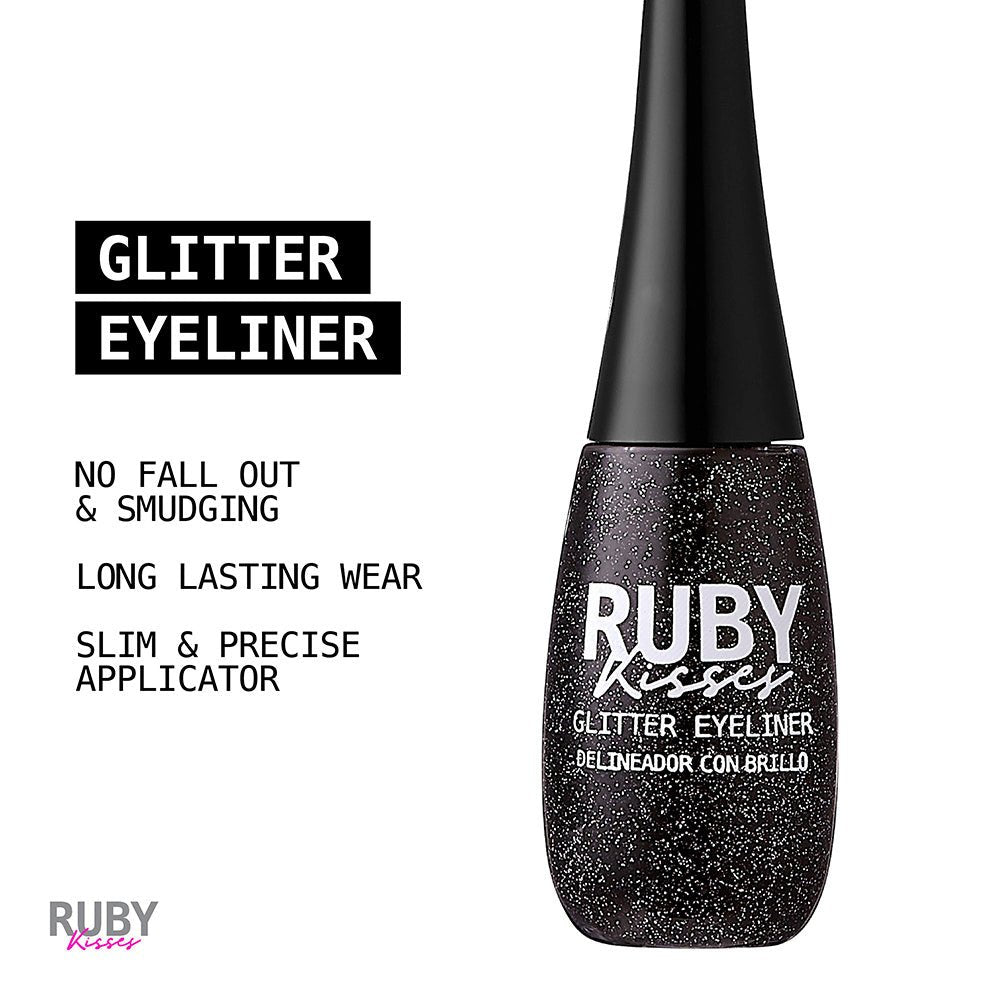 Ruby Kisses I - Bling Eyeliner – Glittery, Shiny, Long - Lasting | 4 Dazzling Shades | 0.23 oz (7ml) - Beauty Exchange Beauty Supply