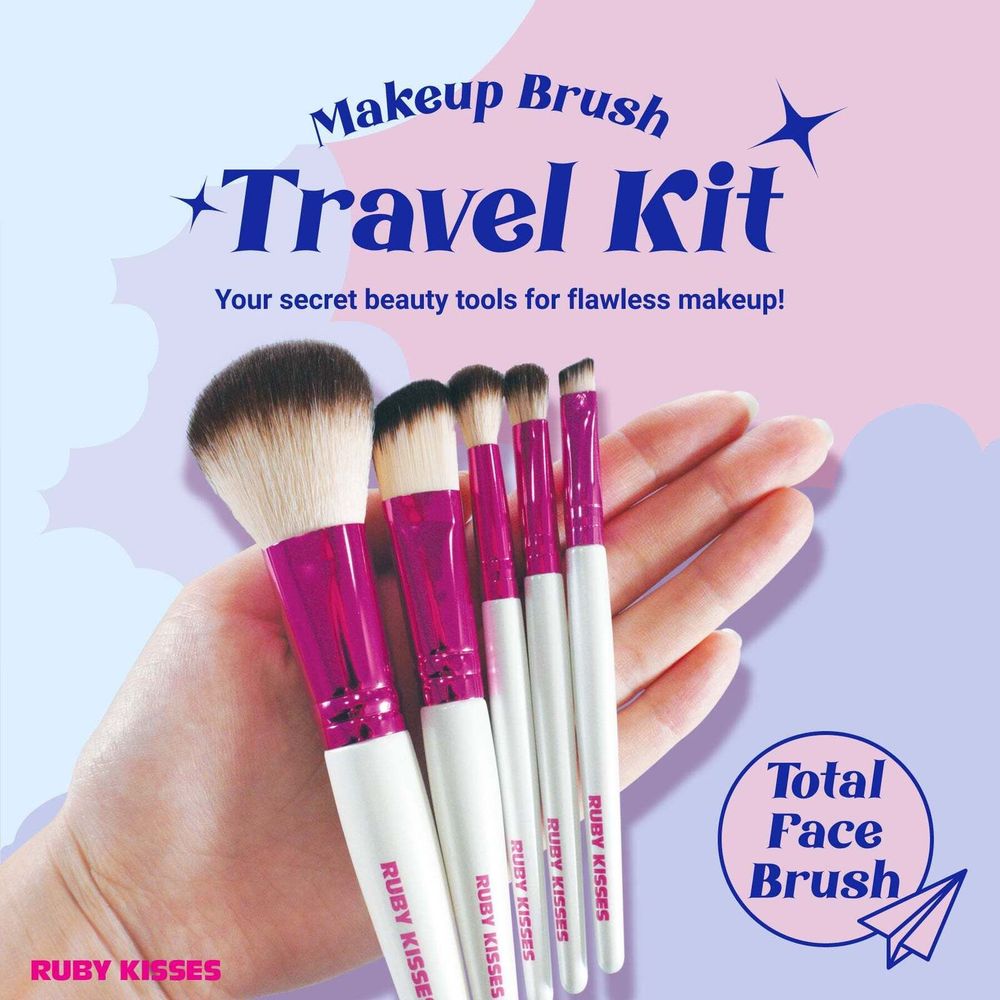 Ruby Kisses Makeup Brush Kit โ Face, Eye & Complexion Sets | 01, 02, 03 Variants - Beauty Exchange Beauty Supply