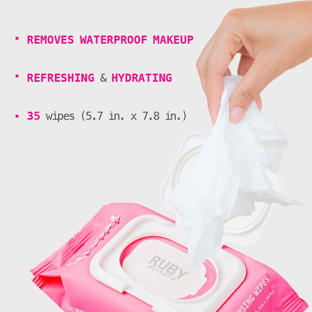 Ruby Kisses Micellar Waterproof Makeup Removing Wipes – Witch Hazel & Collagen Variants | Effortless Cleansing - Beauty Exchange Beauty Supply