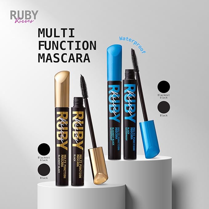 Ruby Kisses Multi - Function Mascara โ Water - Resistant, Defining, Volumizing & Lengthening | 2 Shades - Beauty Exchange Beauty Supply