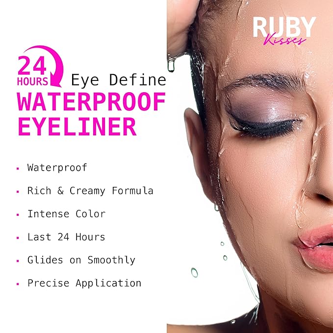 Ruby Kisses Retractable Pencil Eyeliner – Waterproof, Smudge - Proof, 24H Wear | 7 Bold Shades | High - Pigment Perfection - Beauty Exchange Beauty Supply