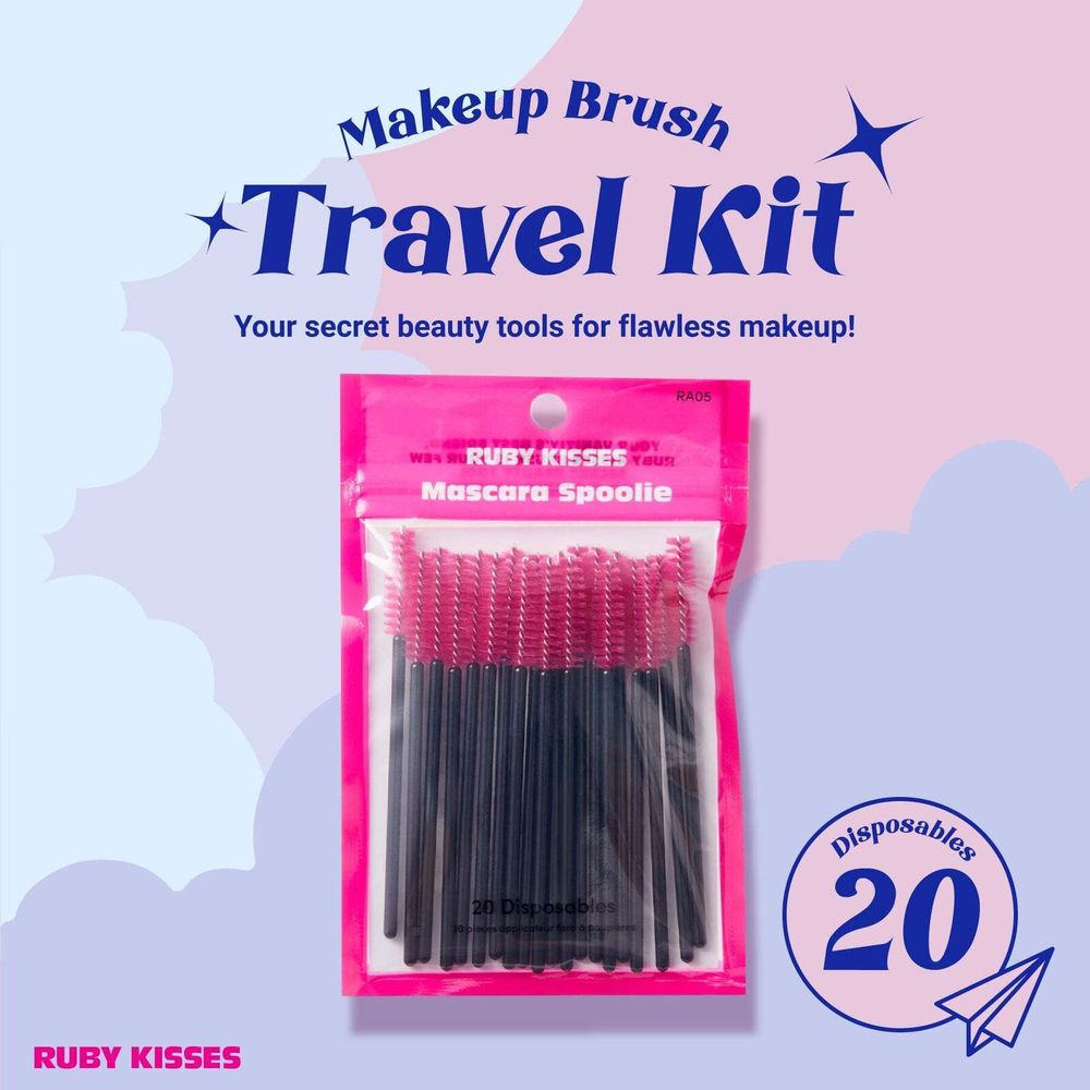 Ruby Kisses Spoolie Makeup Accessories – Disposable Mascara Spoolie Brushes | 20 pcs - Beauty Exchange Beauty Supply