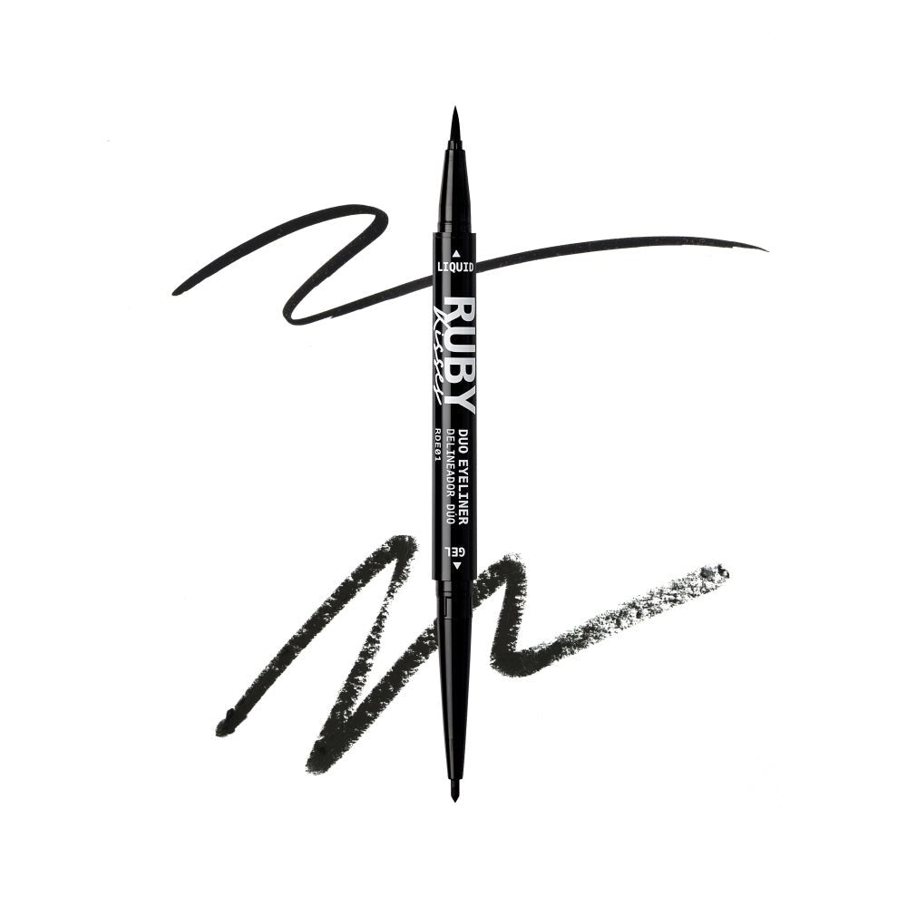 Ruby Kisses Waterproof Liquid & Gel Duo Eyeliner โ Fine Felt Tip + Ultra Skinny Gel Pencil | 2 - in - 1 Control & Definition - Beauty Exchange Beauty Supply