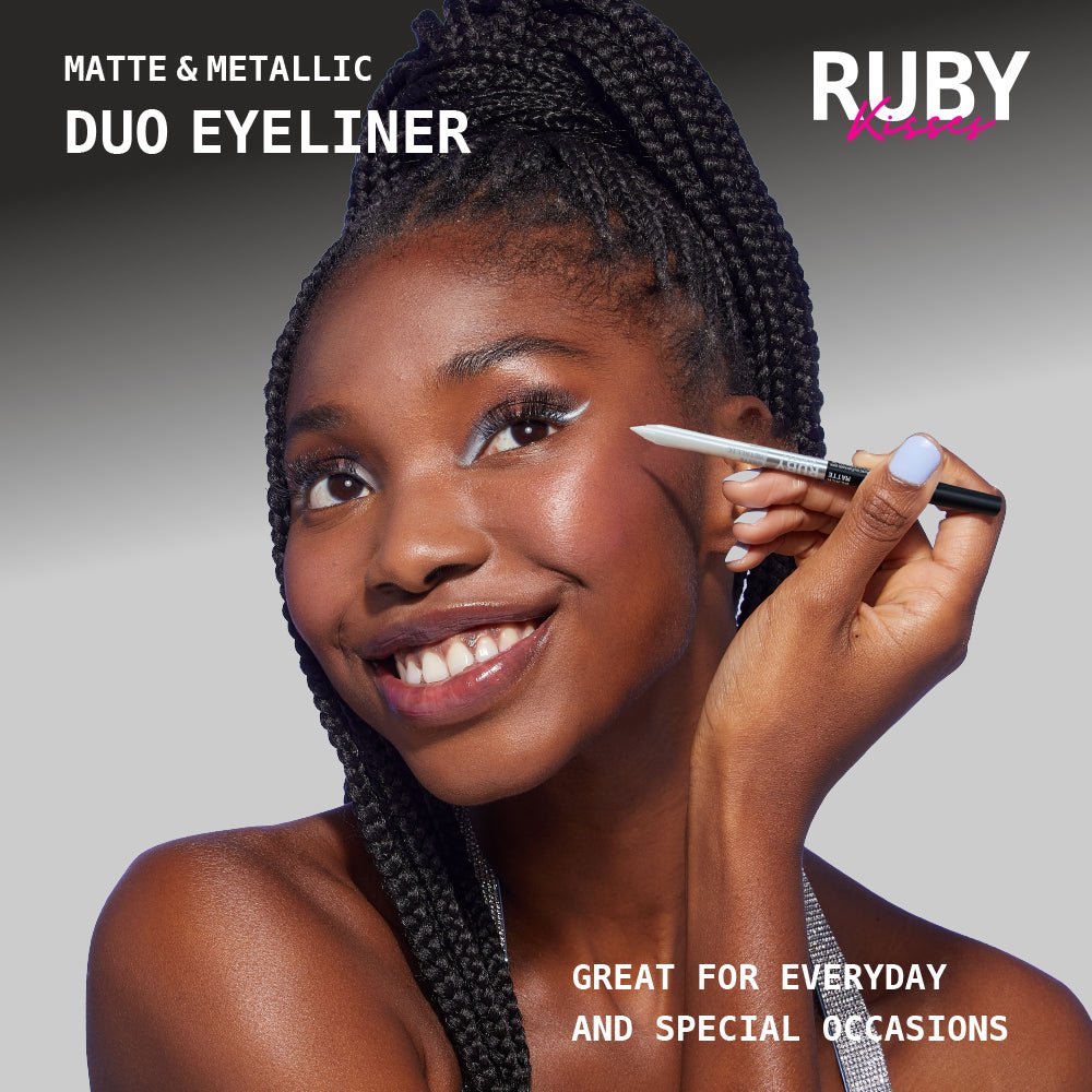 Ruby Kisses Waterproof Matte & Metallic Duo Eyeliner โ Smudge - Proof, Long - Lasting Color | 4 Stunning Shades - Beauty Exchange Beauty Supply