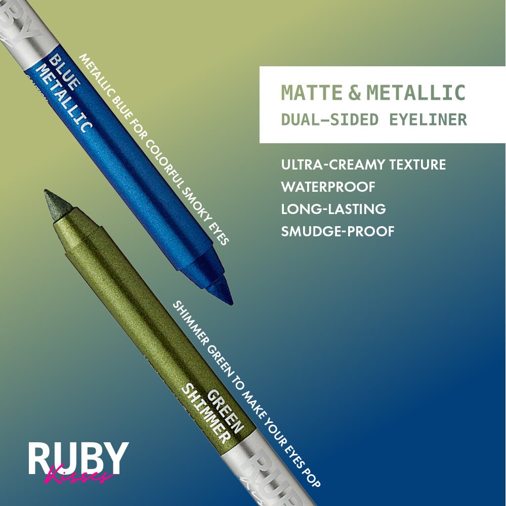 Ruby Kisses Waterproof Matte & Metallic Duo Eyeliner – Smudge - Proof, Long - Lasting Color | 4 Stunning Shades - Beauty Exchange Beauty Supply