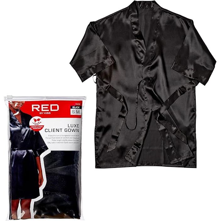 Red Luxe Client Gown – Water-Resistant, Stylish Full-Cover Salon Wear