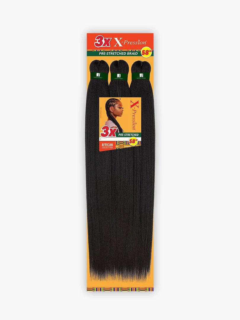 Sensationnel 3X X‑pression Synthetic Braiding Hair – Pre‑Stretched 58″ - Beauty Exchange Beauty Supply