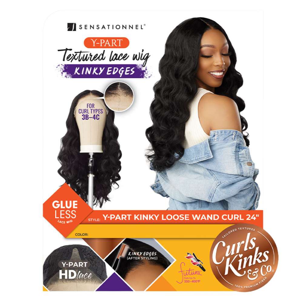 Sensationnel Curls Kinks & Co. HD Lace Y‑Part Wig – Kinky Loose Wand Curl 24″ - Beauty Exchange Beauty Supply
