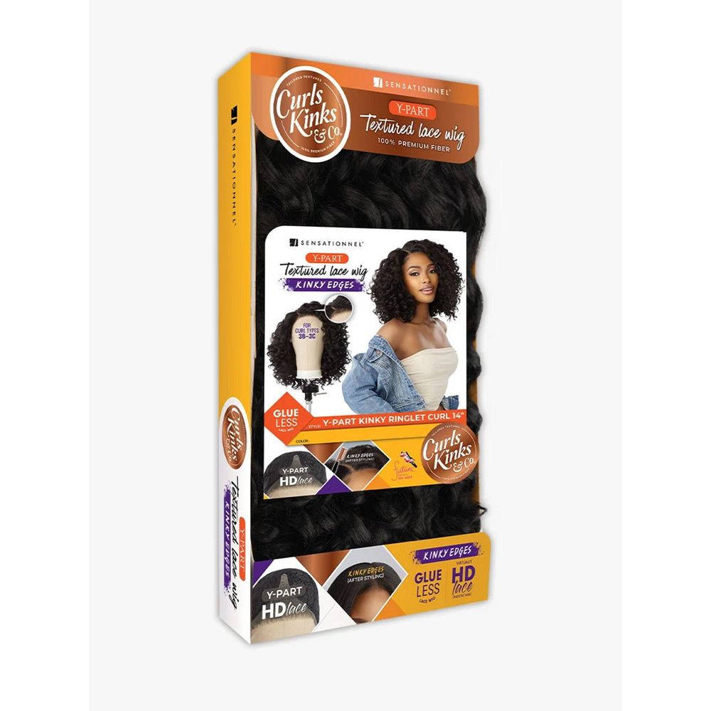 Sensationnel Curls Kinks & Co. HD Lace Y‑Part Wig – Kinky Ringlet Curl 14″ - Beauty Exchange Beauty Supply